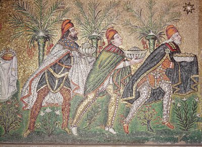 Les Trois Rois (mosaïque) - Byzantine School
